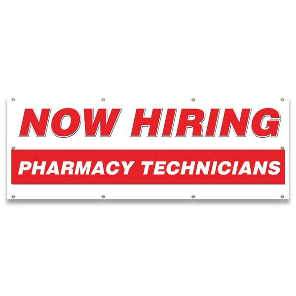 Now Hiring Pharmacy Technicians Banner Apply Inside Accepting Application Single Sided